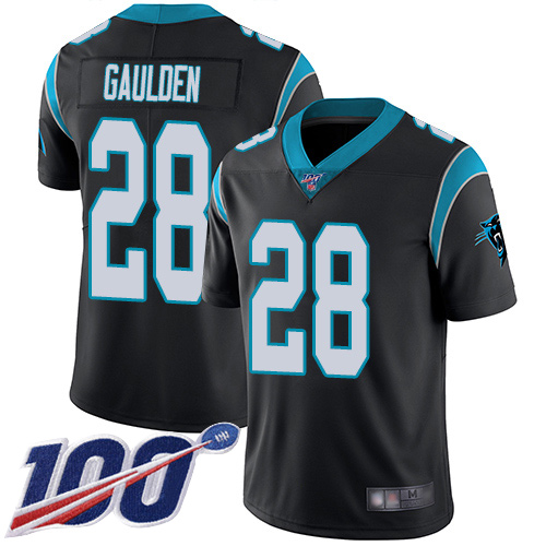 Carolina Panthers Limited Black Men Rashaan Gaulden Home Jersey NFL Football #28 100th Season Vapor Untouchable